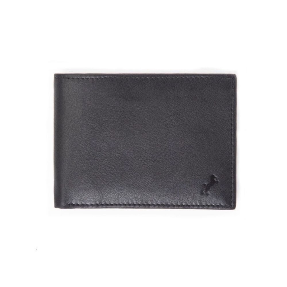 FIONTE RFID Black Men’s Genuine Leather  Protected Billfold Bifold Wallet